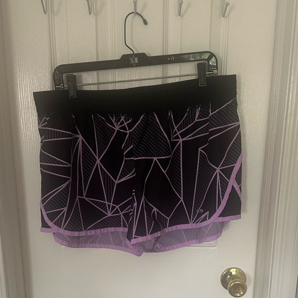 LG Women's Athletic Shorts Black and Purple
